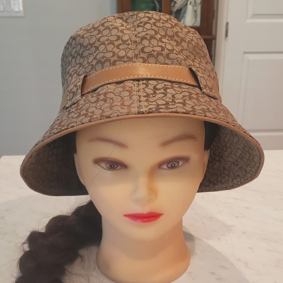 Coach Brown Patterned Bucket Hat - Picture 1 of 5